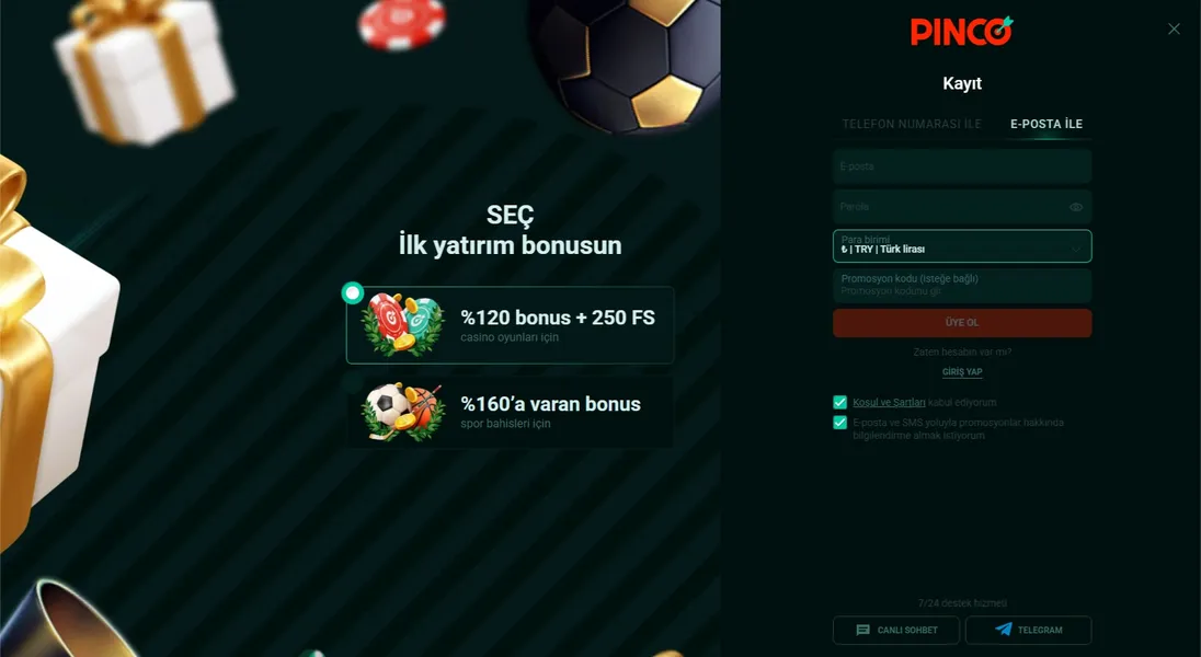 Pinco Casino’da kayıt olma adımları: üyelik ve doğrulama süreci Pinco Casino’da kayıt olma adımları